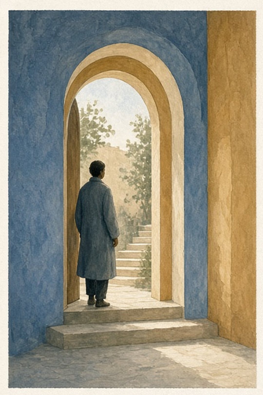 Gouache Next portal with a modest step and an equally visible pause