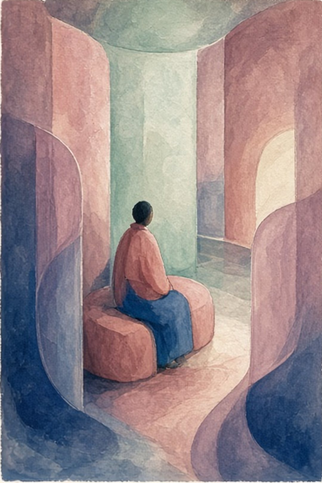 Calm non-clinical gouache threshold for caregiving and health questions