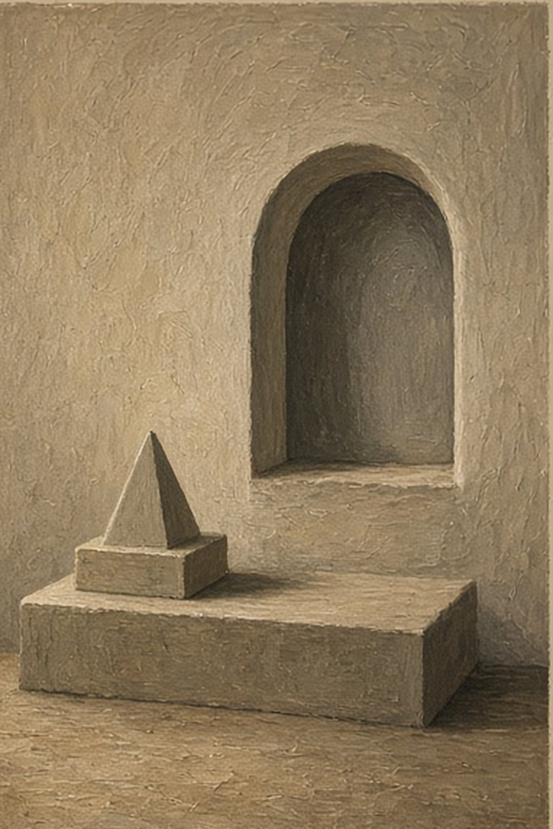 Gouache next-step marker beside a calm pause alcove