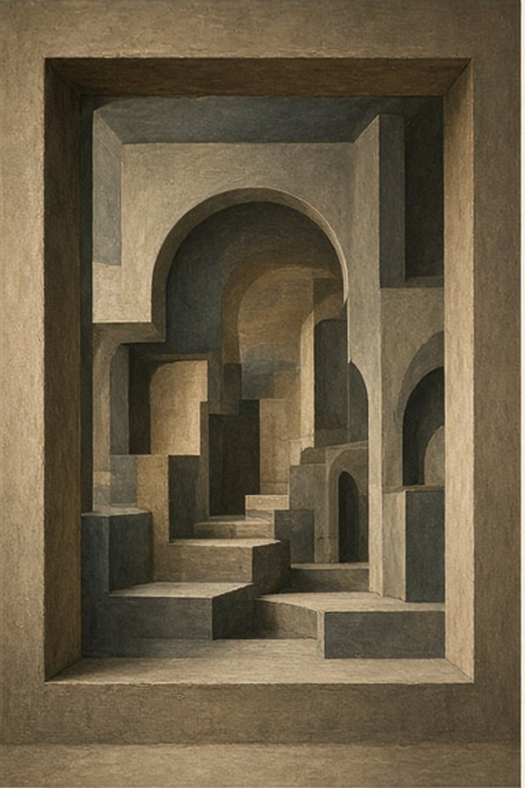 Complete painted room library contained within one architectural device frame